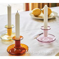 custom colored glass candlestick holder